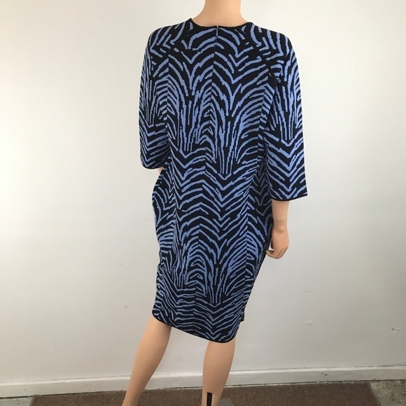 i.b.b.i. Blue Zebra Stripe Body Con Dress … - Picture 4 of 7